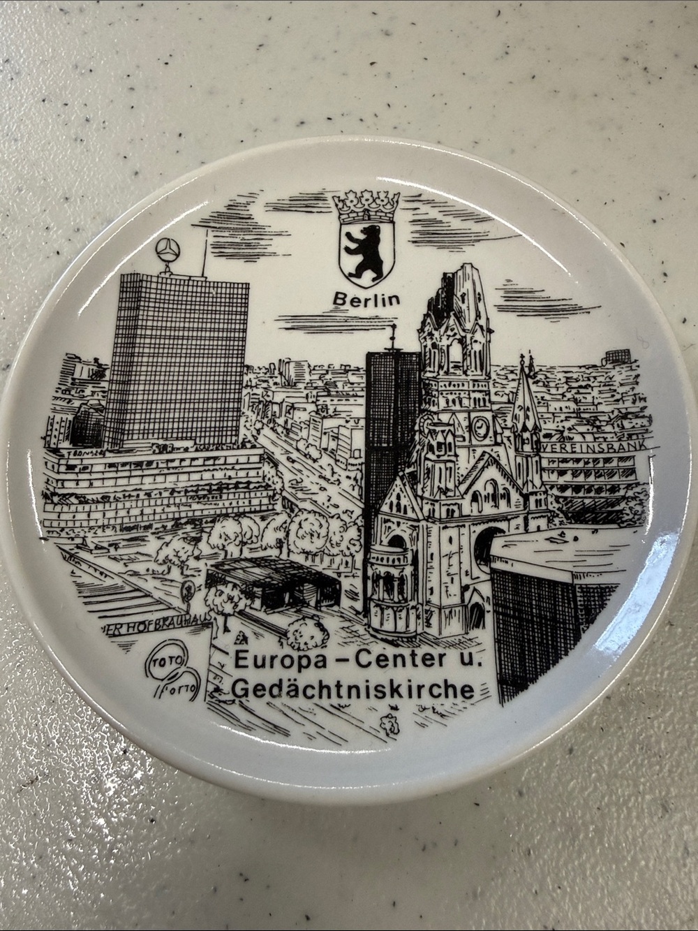 Berlin Europa-Center & Gedächtniskirche Decorative Tiny Ceramic- White and Black